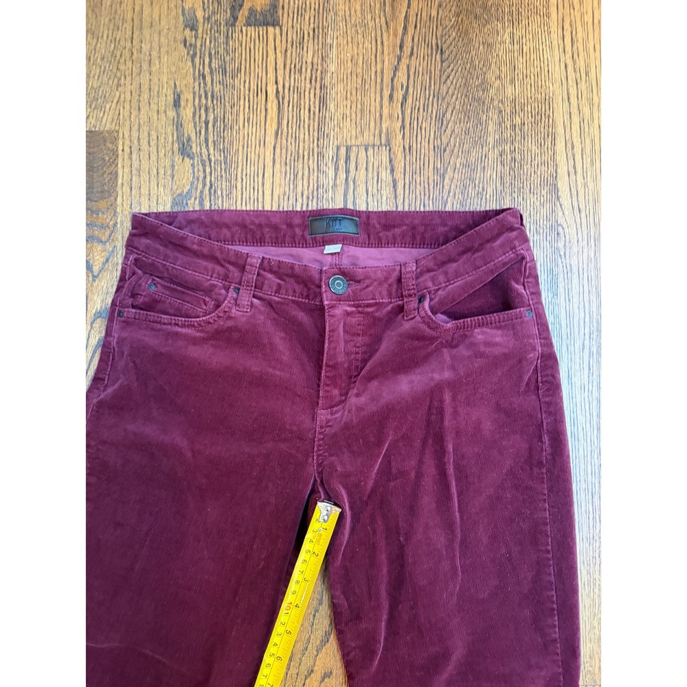 KUT from the Kloth Corduroy Pants 8 Burgundy Straight Academia Preppy Heritage - Picture 3 of 6